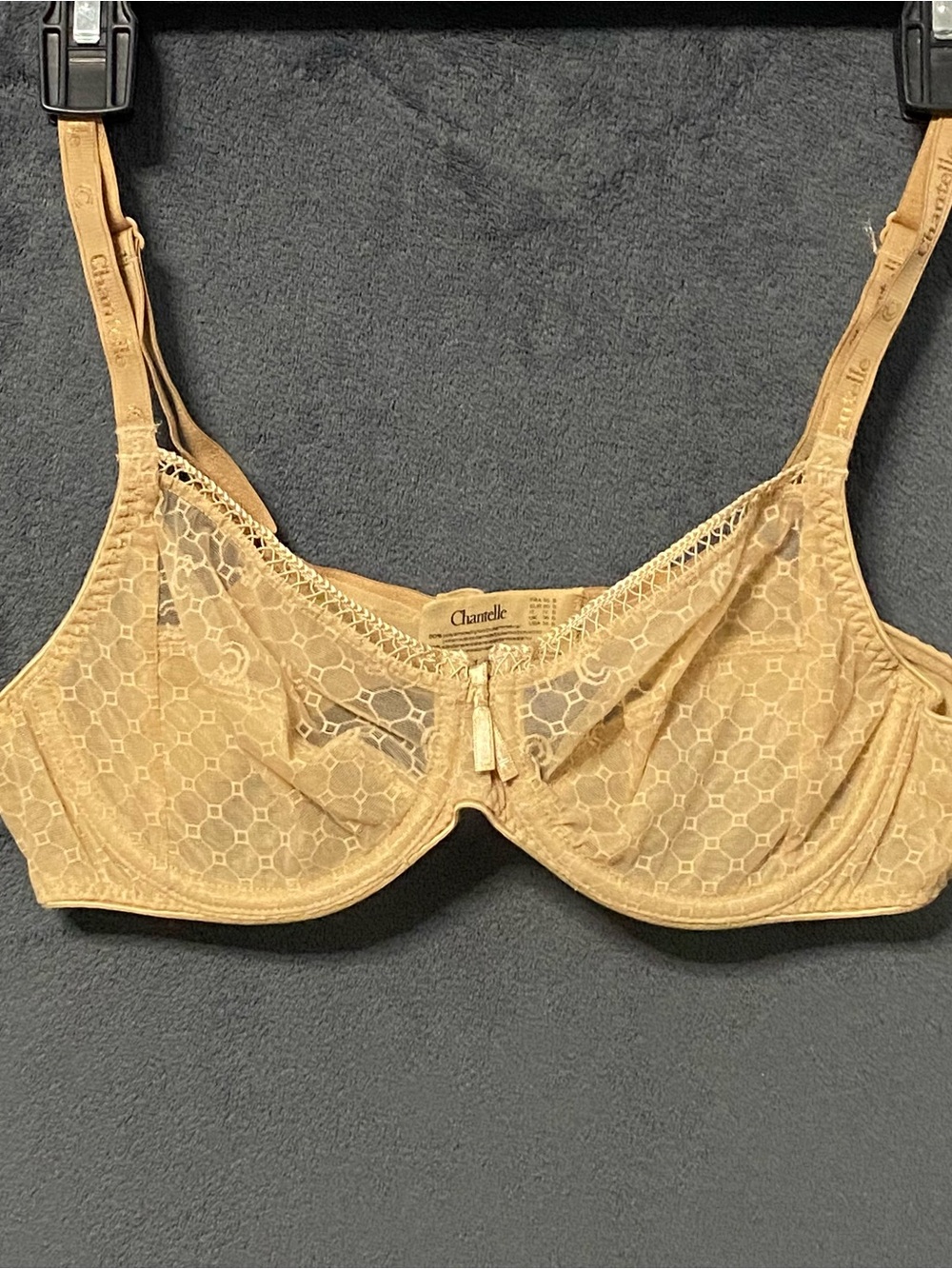 Chantelle Bra Women 36B Beige Parisian Allure Demi Coverage 3582 Coquette Dainty